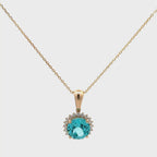 6.4 Carat Round Paraiba Tourmaline Birthstone Pendant Gifts For Her