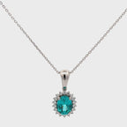 3.50 Carat Oval Tourmaline Birthstone White Gold Pendant