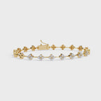Round Cut Lab Diamond Flower Bracelet