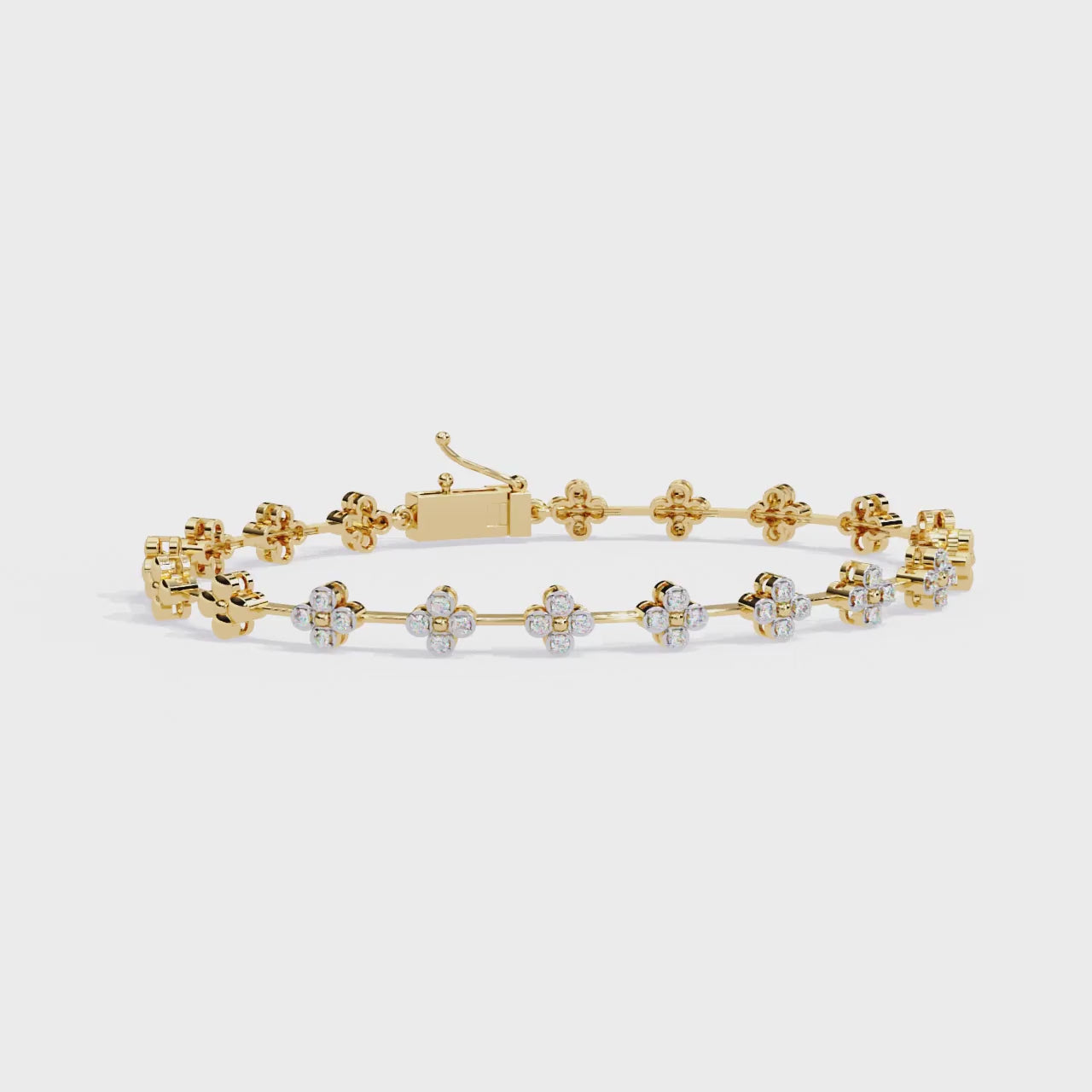 Round Cut Lab Diamond Flower Bracelet