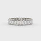 Emerald Lab Grown Diamond Bezel Set Eternity Ring