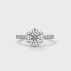 Round Diamond Solitaire Ring With Accent Setting