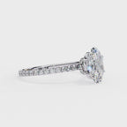 Modern Oval Cut Lab Diamond Solitaire Accent Ring