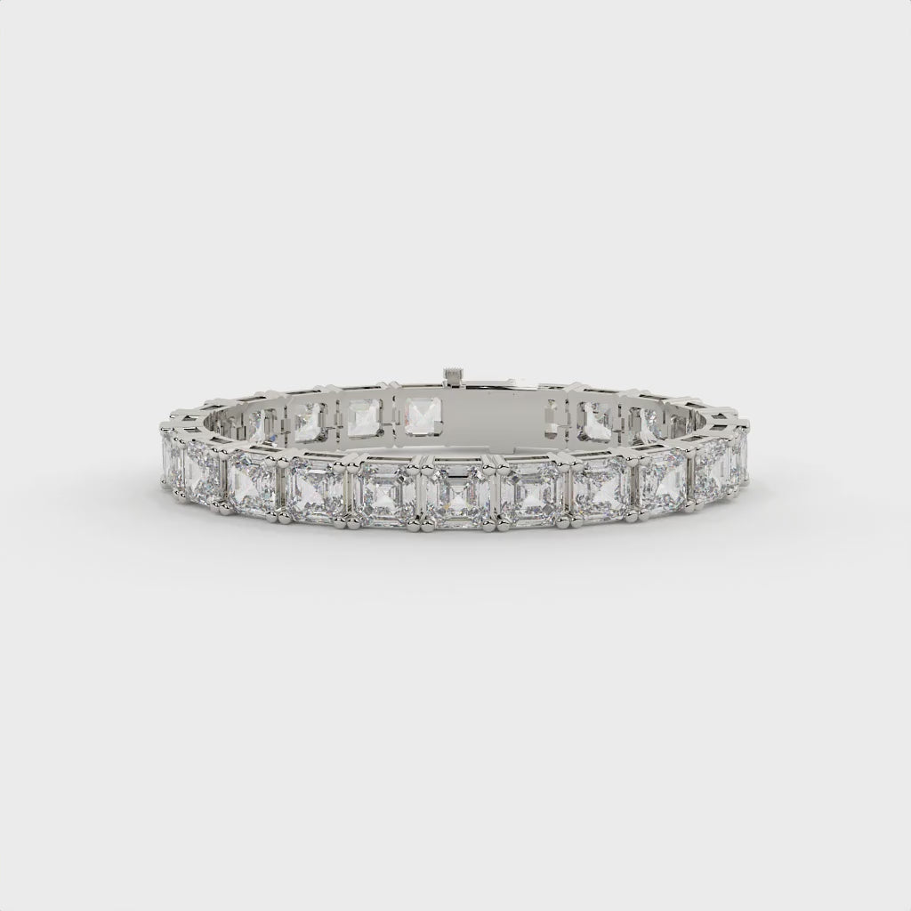 23.10 Carat Asscher Cut Lab Grown Diamond Tennis Bracelet