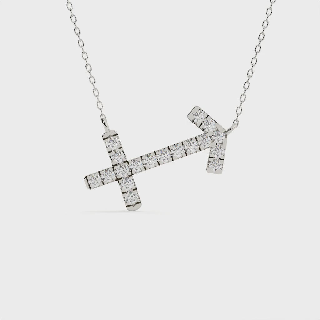 1 Carat Sagittarius Zodiac Sign Round Lab Diamond Pendant