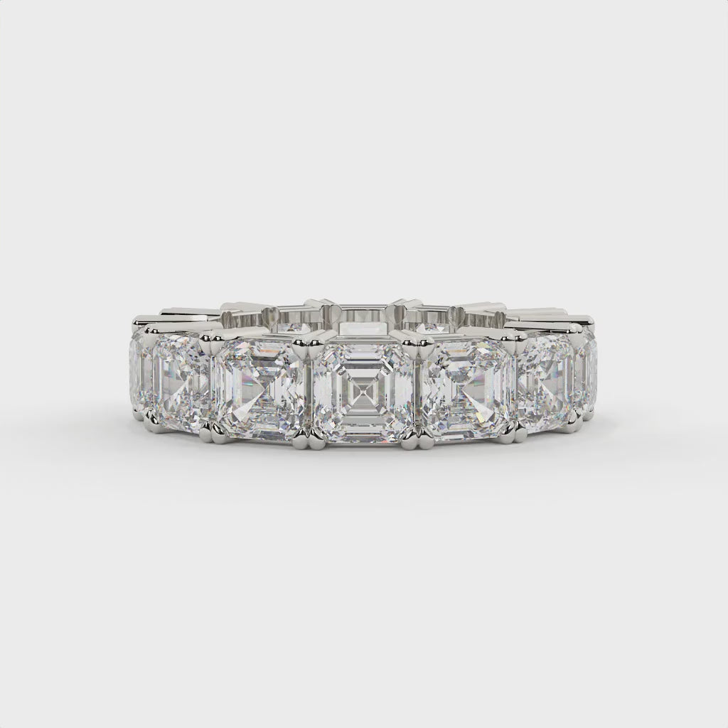 9 Carat Asscher Cut Diamond Full Eternity Band
