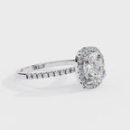 Cushion Halo Solitaire Diamond Engagement Ring