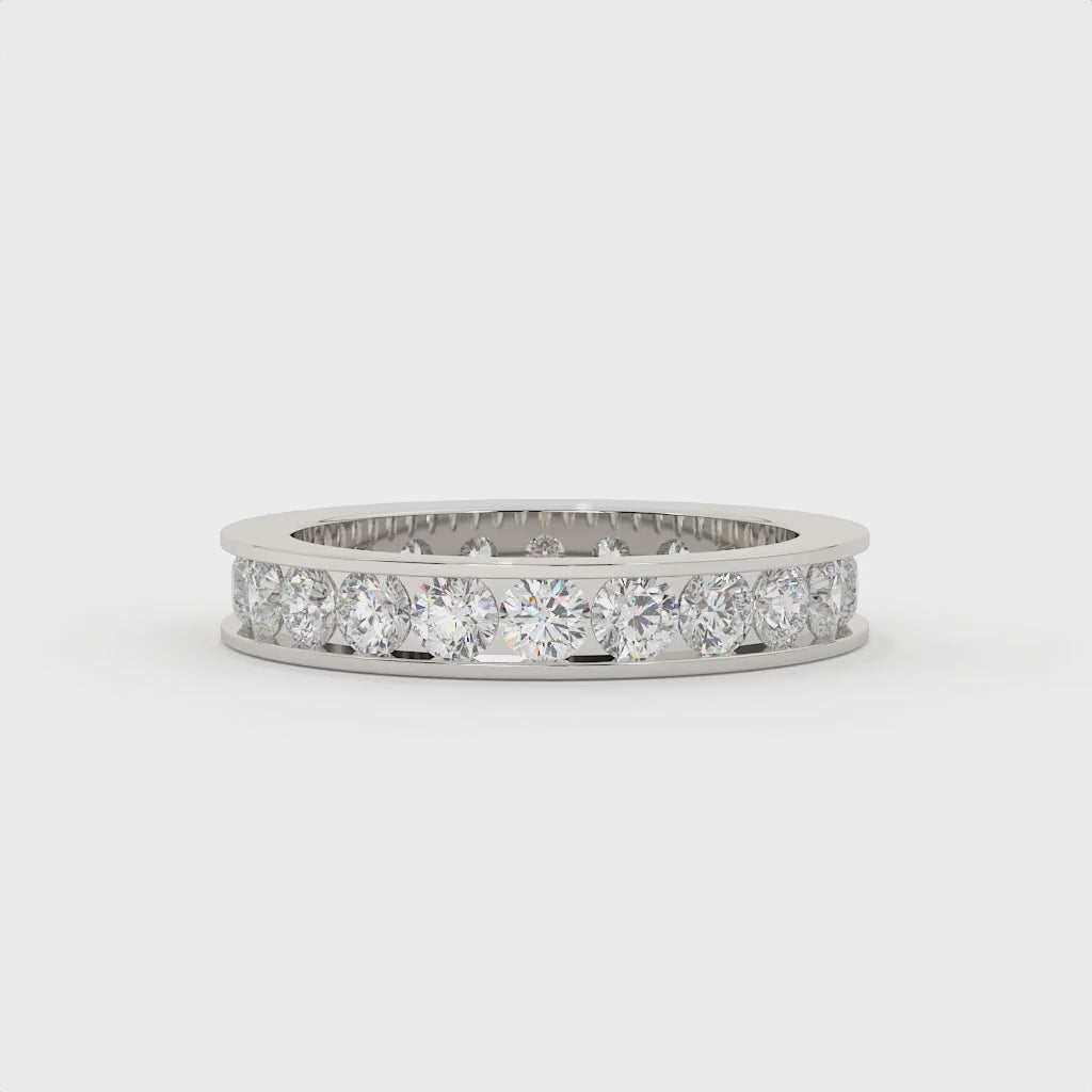 2 Carat Round Diamond Channel Set Ring
