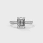 Emerald Cut Lab Diamond Solitaire With Accent Ring