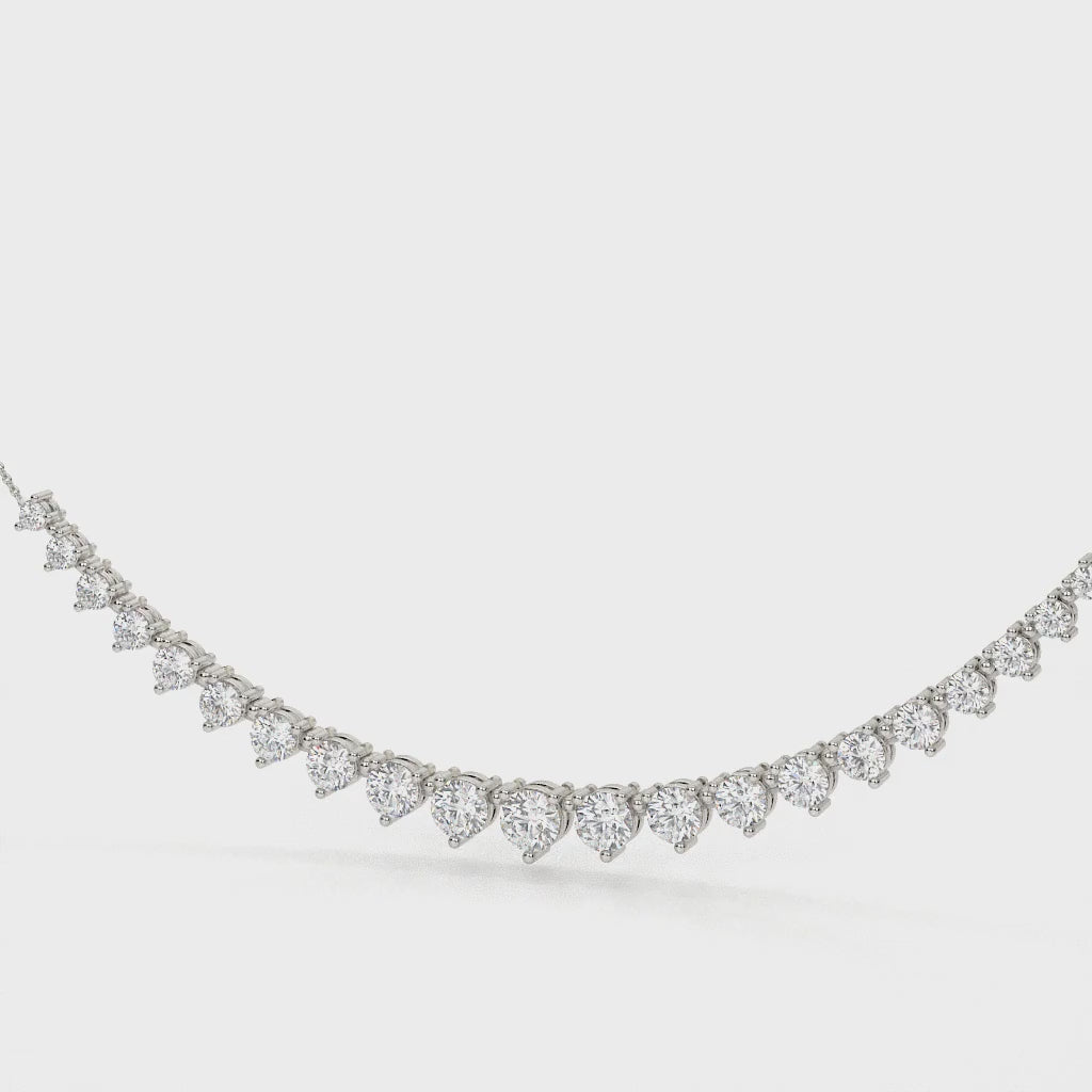 Modern Round Cut Diamond Necklace For Women