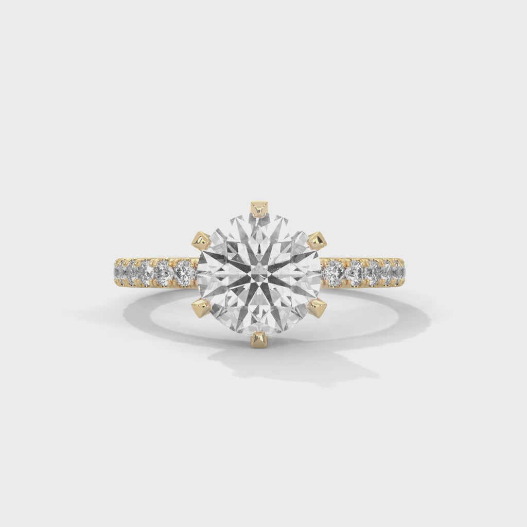 2 Carat Lab Diamond Solitaire Accent Engagement Ring