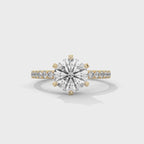 2 Carat Lab Diamond Solitaire Accent Engagement Ring