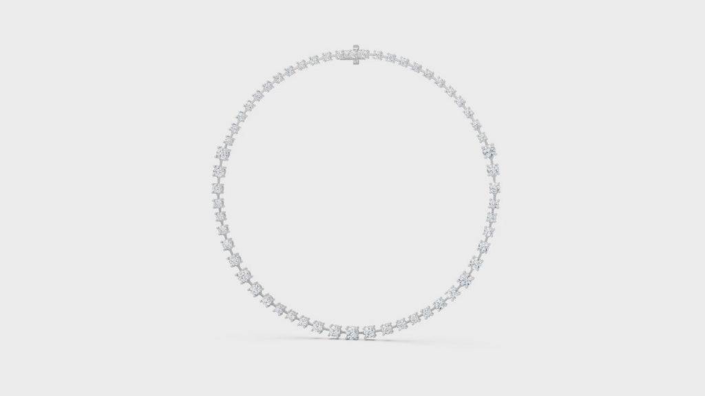 19 CT 16 Inches Station Necklace With 14K White Gold