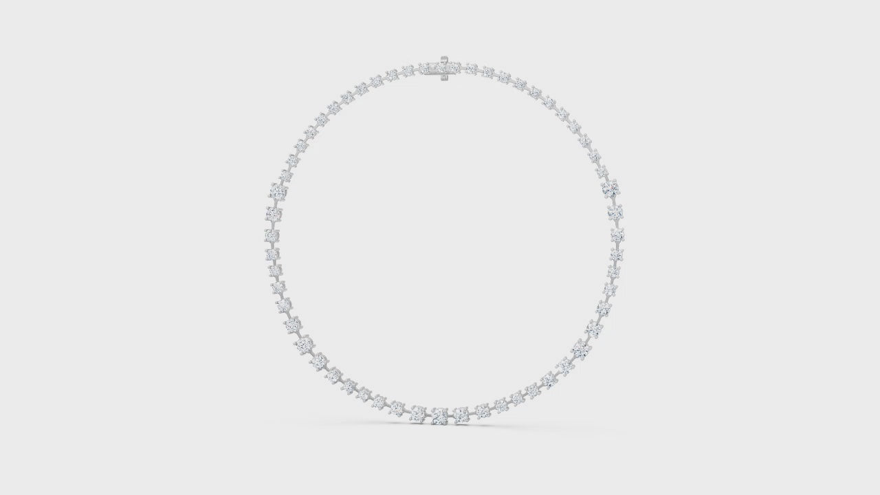 19 CT 16 Inches Station Necklace With 14K White Gold