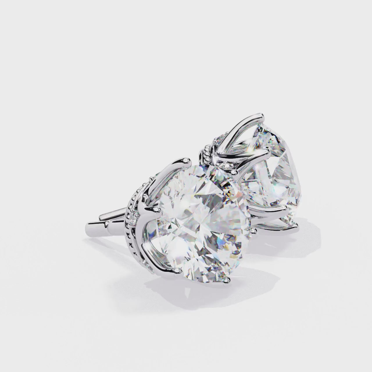 Round Lab Grown Diamond Earrings In Yellow Gold