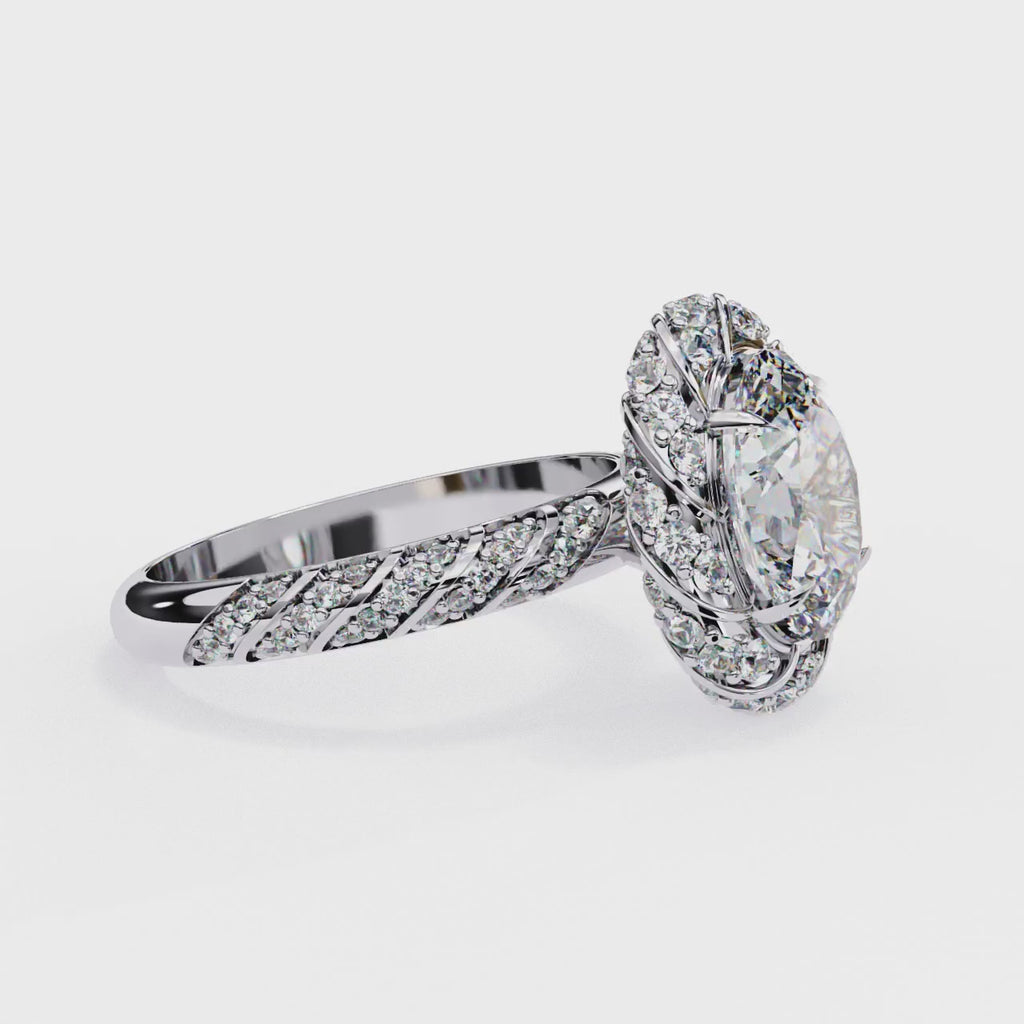 Vintage Style Oval Cut Diamond Engagement Ring