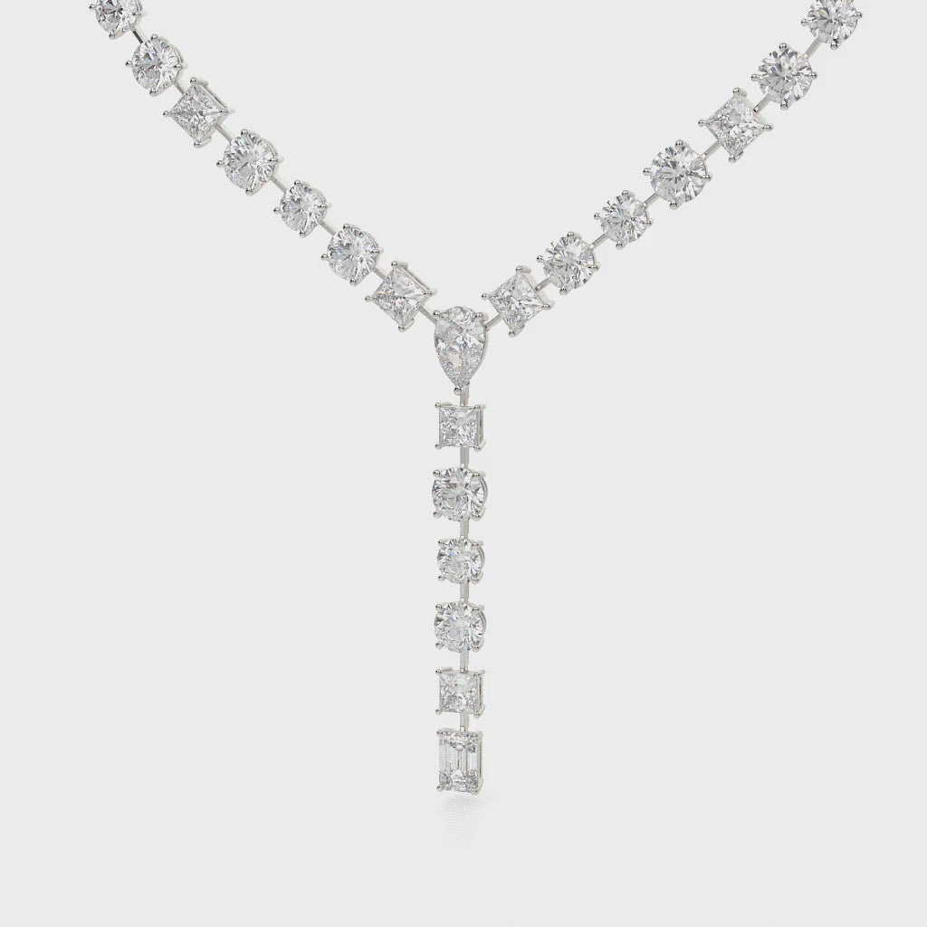 Multi Shape Lab Grown Diamond Y Necklace