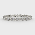 Round Diamond Bracelet With Floral Design