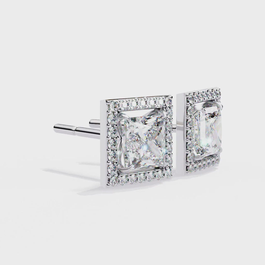 Princess Cut Lab Diamond Stud Earrings