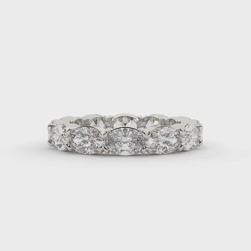 Oval Cut Lab Diamond Full Eternity Anniversary Band
