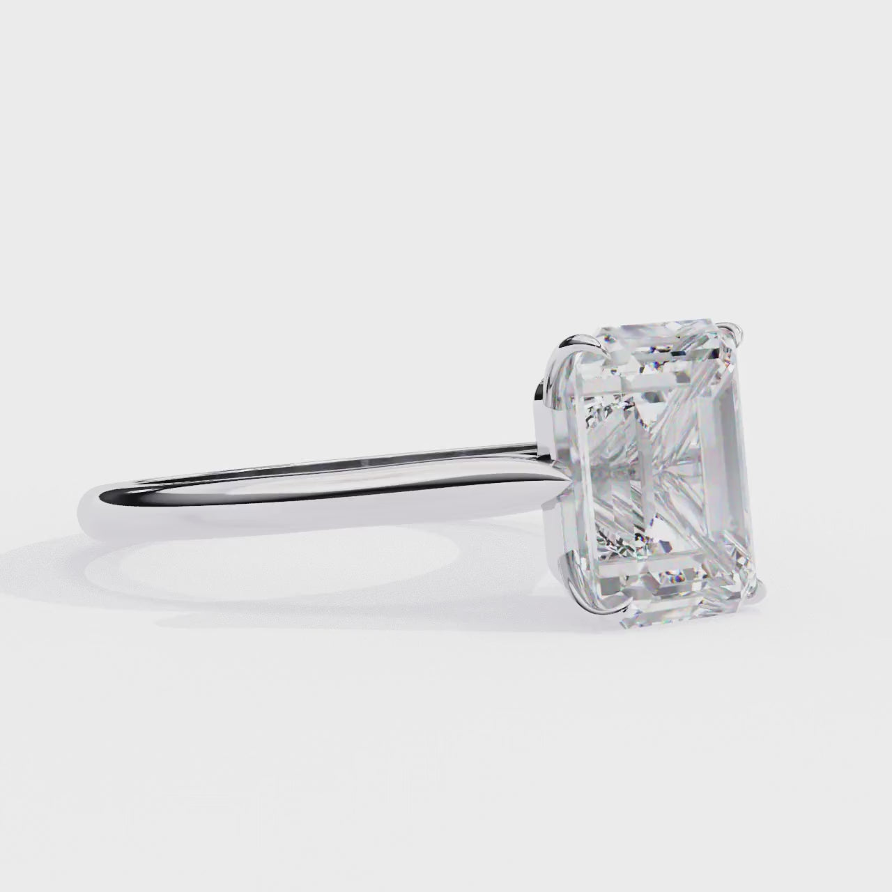 Emerald Cut Solitaire Diamond Engagement Ring