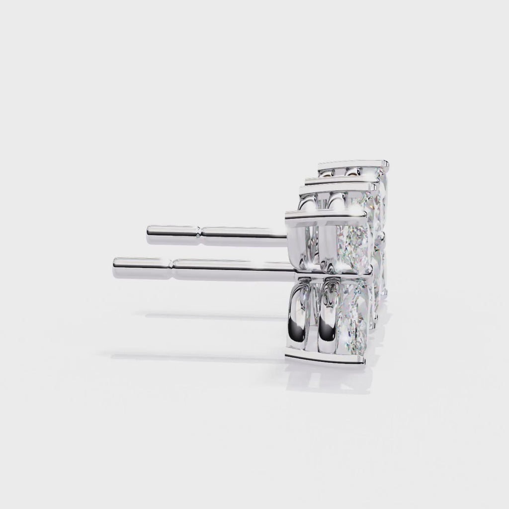 Marquise Cut Diamond Floral Stud Earrings