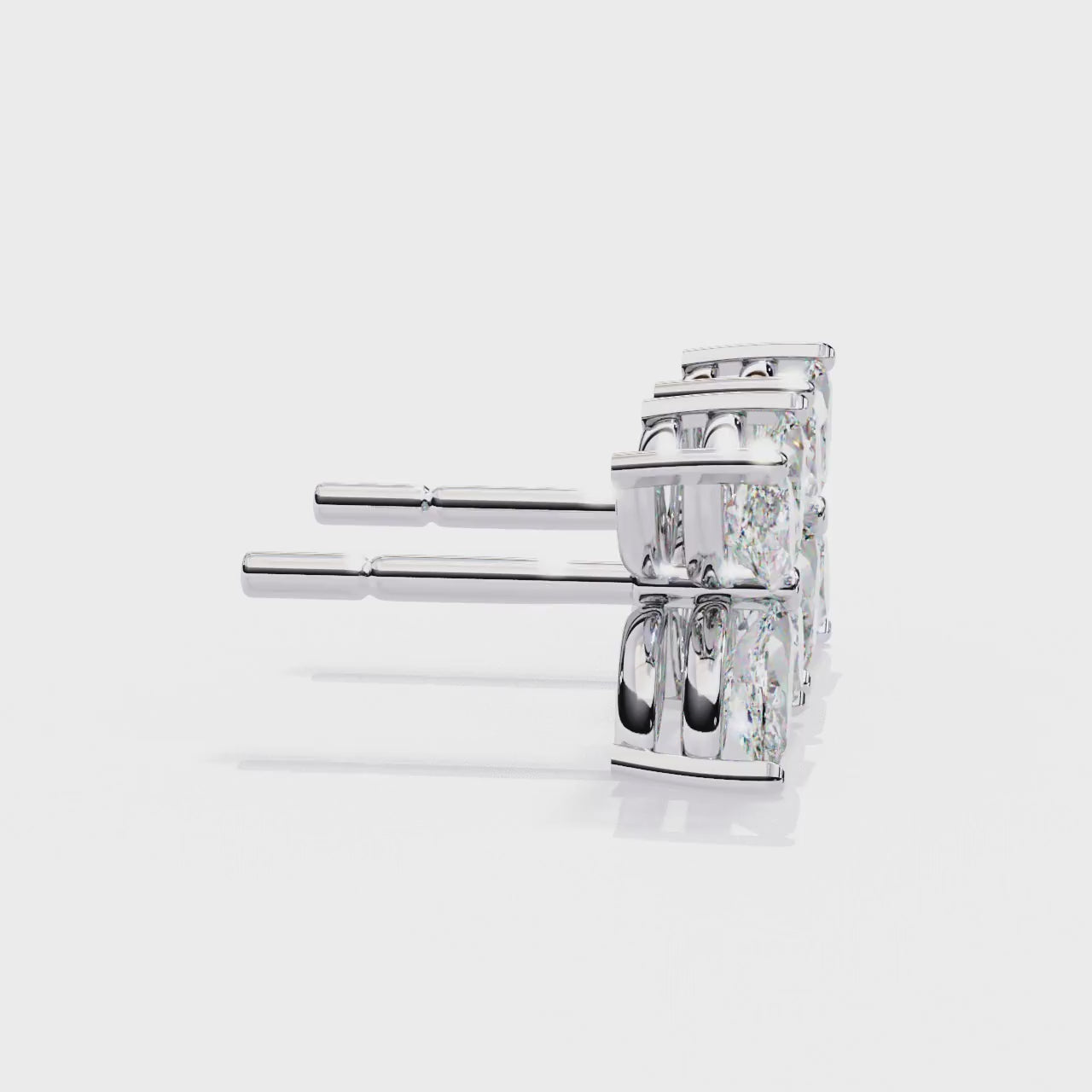 Marquise Cut Diamond Floral Stud Earrings