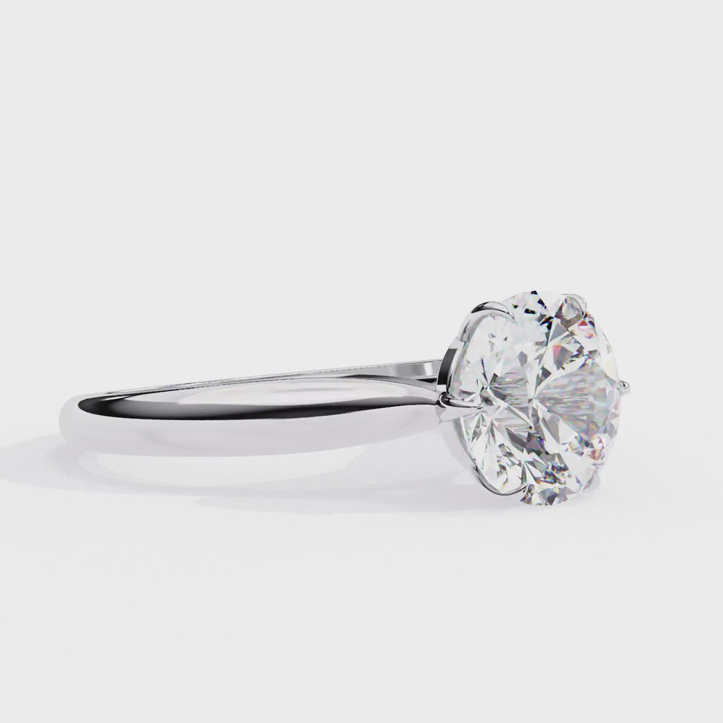 Round Lab Grown Diamond Solitaire Engagement Ring