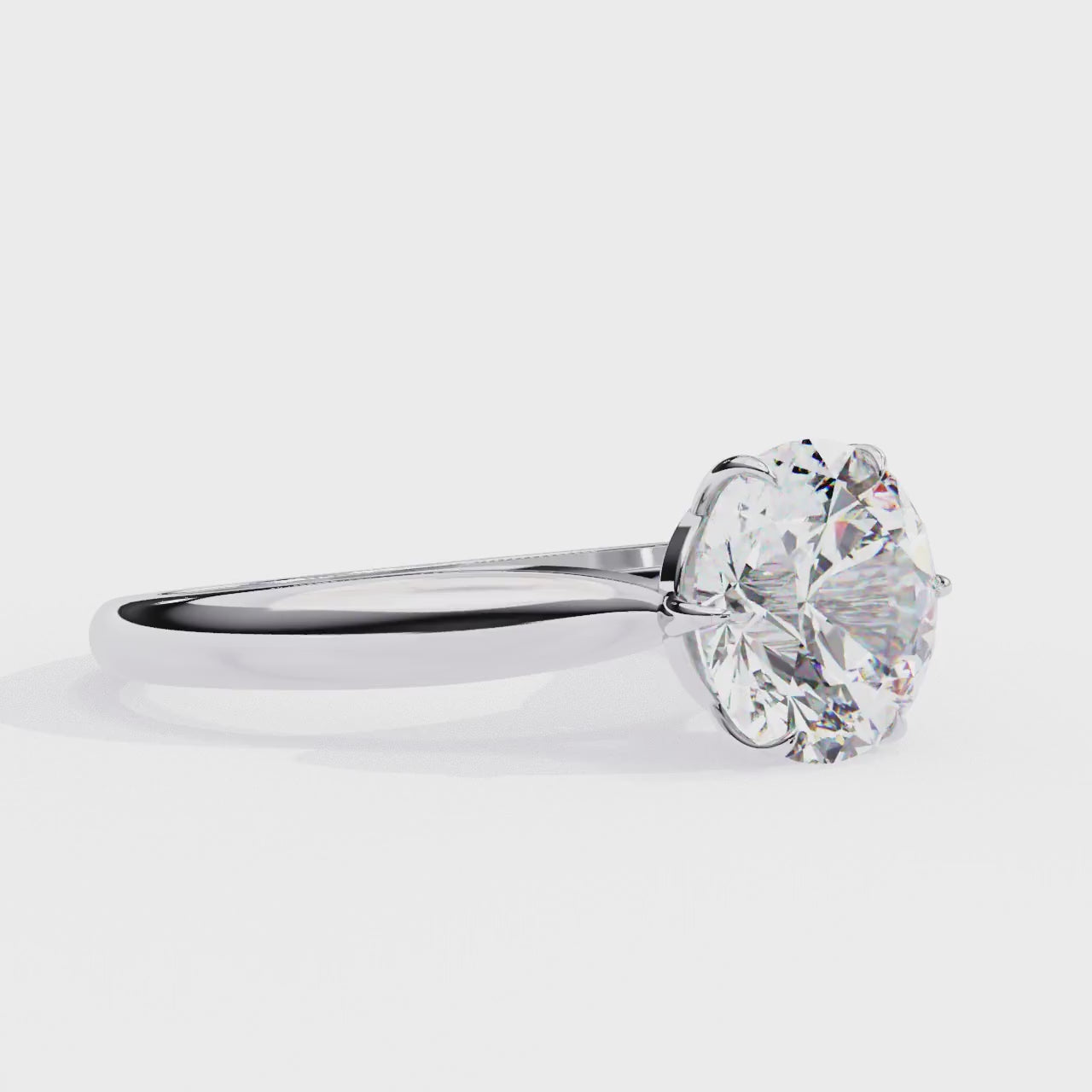 Round Lab Grown Diamond Solitaire Engagement Ring