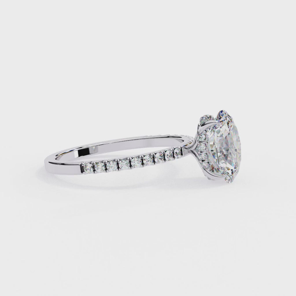 Lab Grown Diamond Oval Cut Solitaire Accent Ring