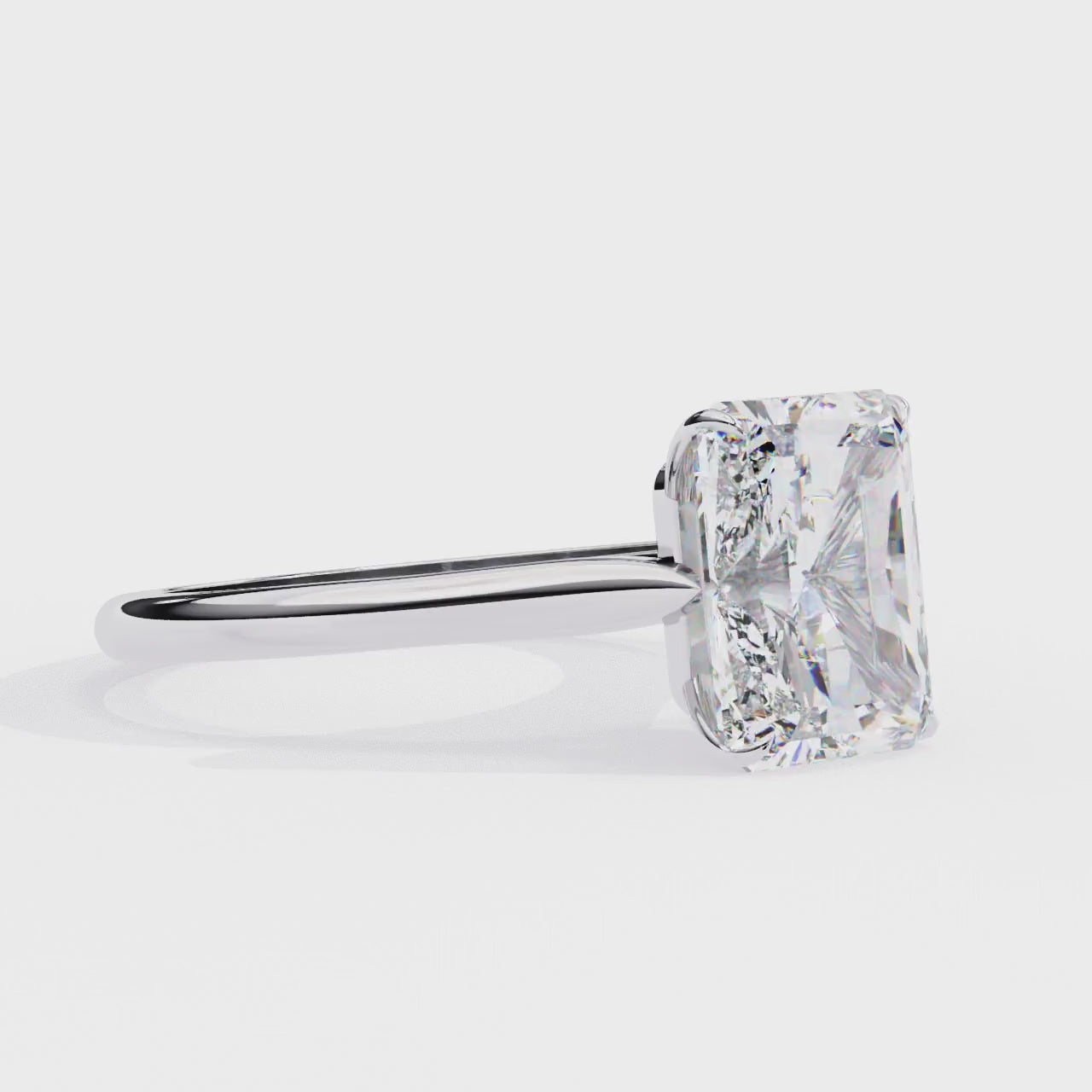 Radiant Cut Lab Diamond Solitaire Engagement Ring