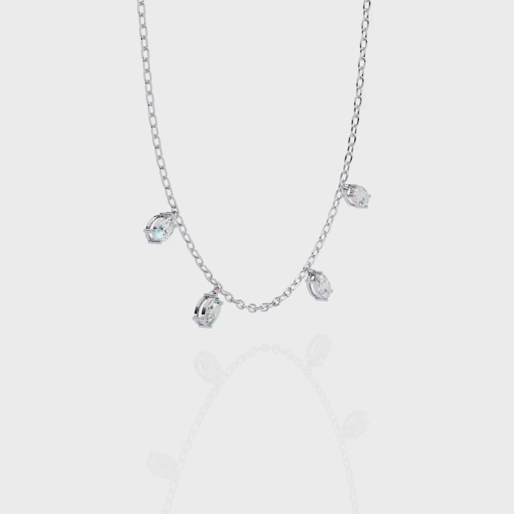 Oval Cut Lab Grown Diamond Chain Necklace