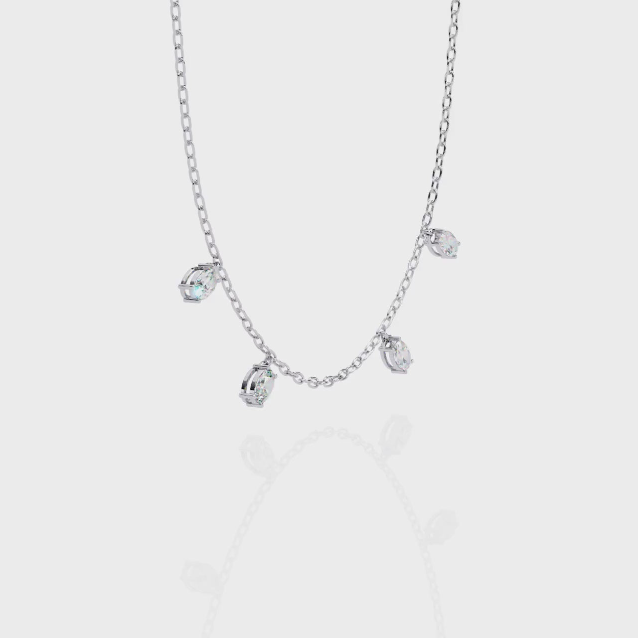 Oval Cut Lab Grown Diamond Chain Necklace