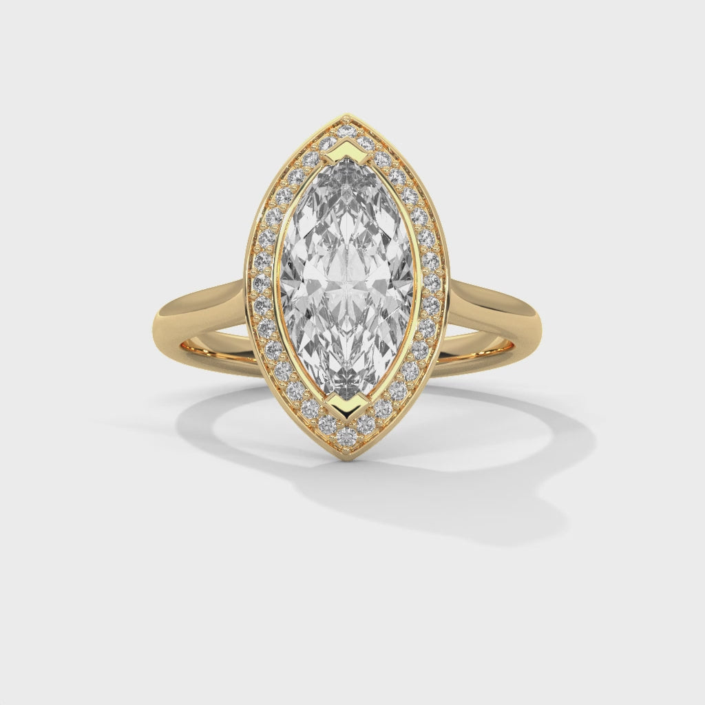 2 Carat Marquise Diamond Solitaire Accent Ring