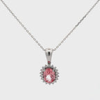 3 Carat Vintage Pink Morganite Stone Halo Pendant For Girls