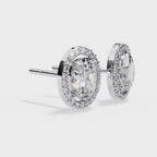 Oval halo stud earrings