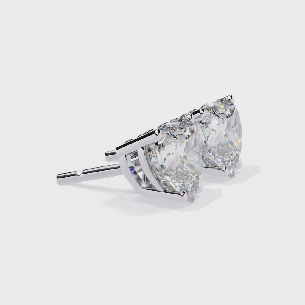 Heart cut stud earrings
