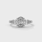 Oval And Pear Cut Lab Diamond Three Stone Ring