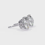 Round Brilliant Diamond Stud 4 Double Claw Prong Setting
