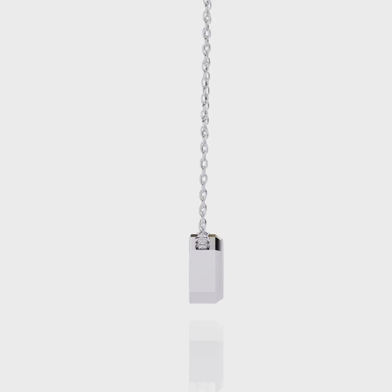 Emerald Cut Lab Grown Diamond Bezel Pendant
