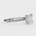 Solitaire Accent Princess Diamond Engagement Ring
