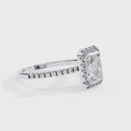 Radiant Diamond Engagement Ring With Halo Setting