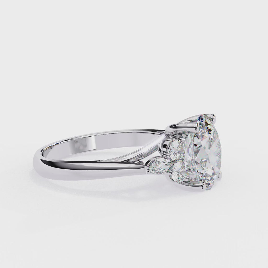 Multi Shape Lab Diamond Ring With Side Stones