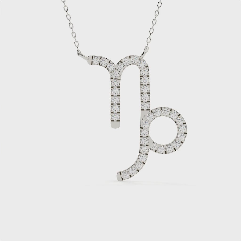 1.09 Carat Round Cut Lab Diamond Capricorn Zodiac Pendant