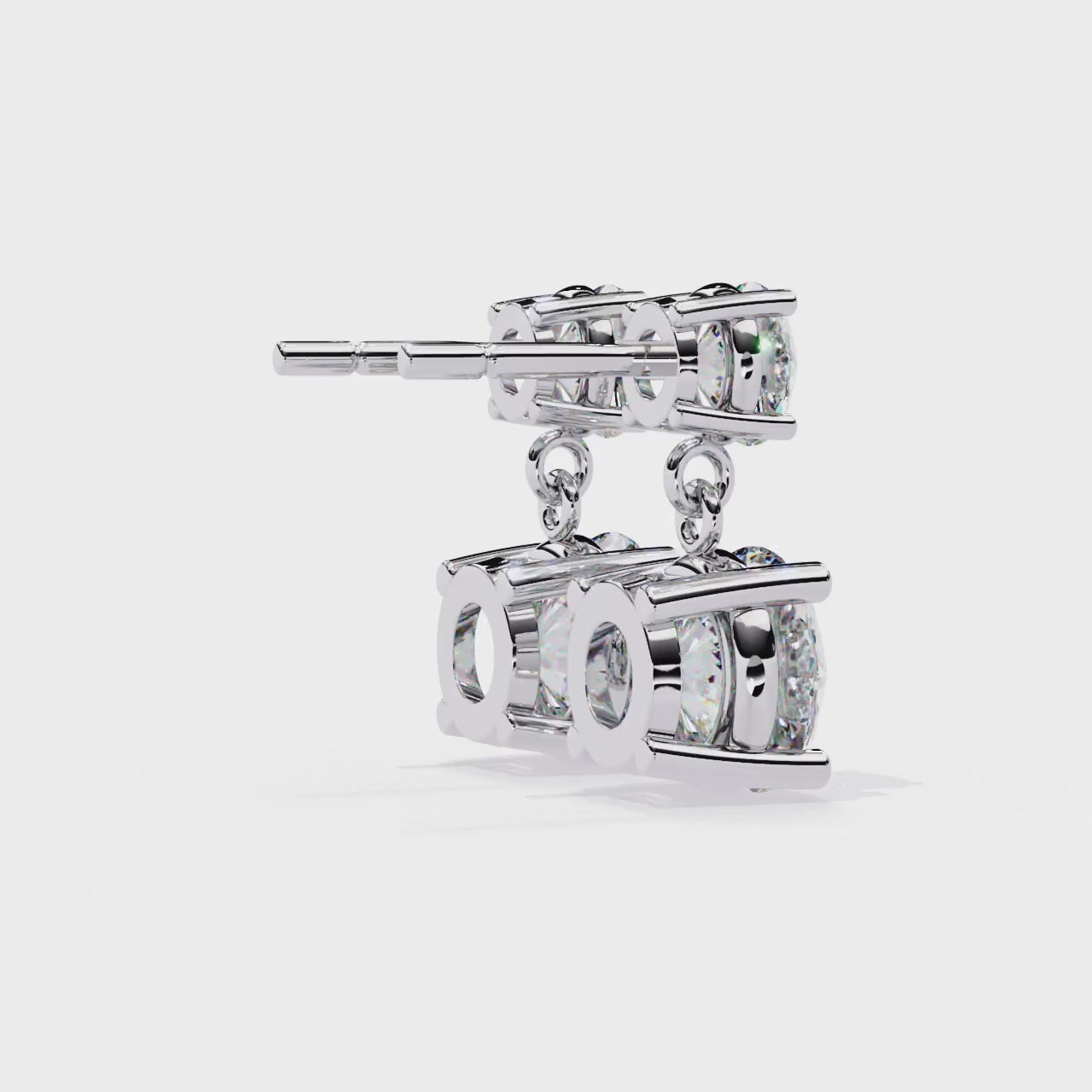 Dangle stud round earrings