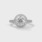 Halo Solitaire Engagement Ring With Round Diamond
