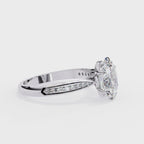 Channel Set Oval Diamond Solitaire ring