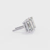 Emerald Cut Stud with V Prong Setting