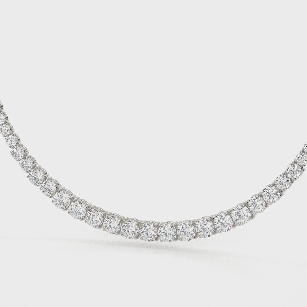 Round Cut Lab Diamond Tennis Necklace