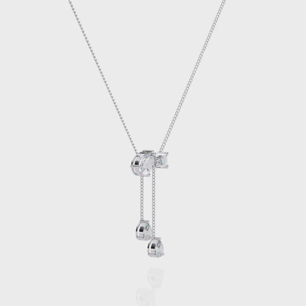 Fancy Multi Shape Drop Diamond Necklace